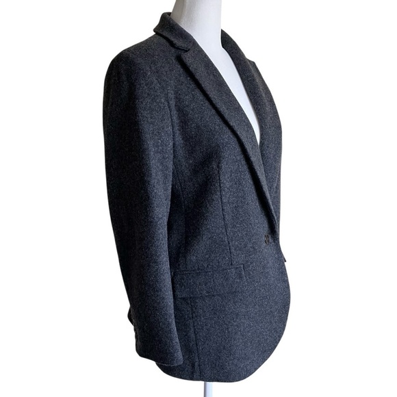 J. Crew Alfie Italian Wool Knit Blazer Jacket Charcoal Grey Heather Office Sz 6P - Picture 5 of 16